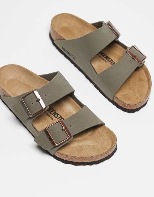Birkenstock Unisex Arizona Birko-Flor sandal in stone ASOS