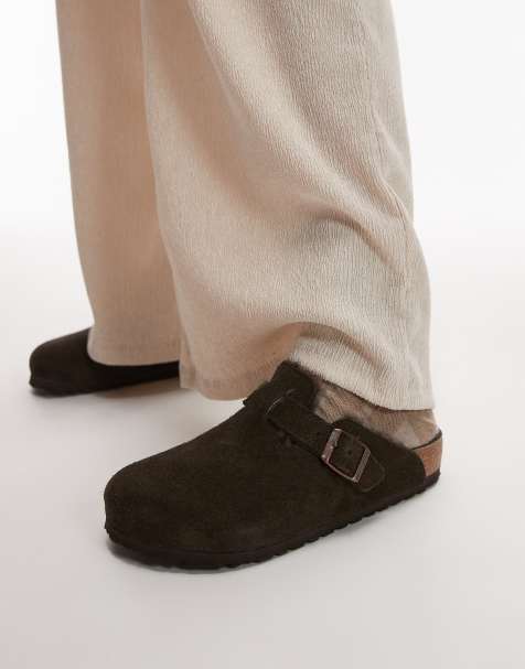 Birkenstock Unisex – Boston – Chodaki ze sztucznego kożuszka w kolorze mokki - view 1