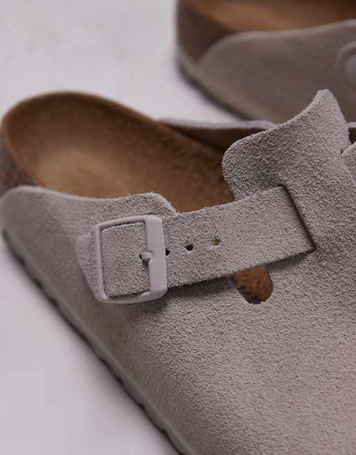 Birkenstock unisex Boston clogs in antique white suede