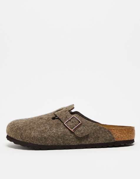 Birkenstock unisex Boston clogs in cacao brown wool - view 1