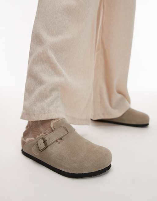 Birkenstock Unisex Boston shearling clogs in taupe