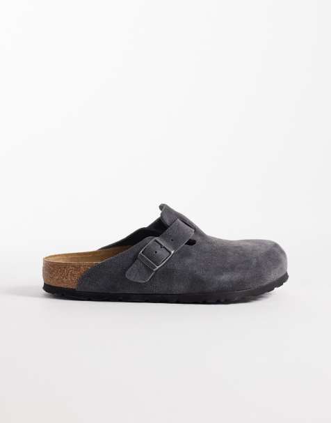 Birkenstock Unisex Boston suede clogs in charcoal - view 1