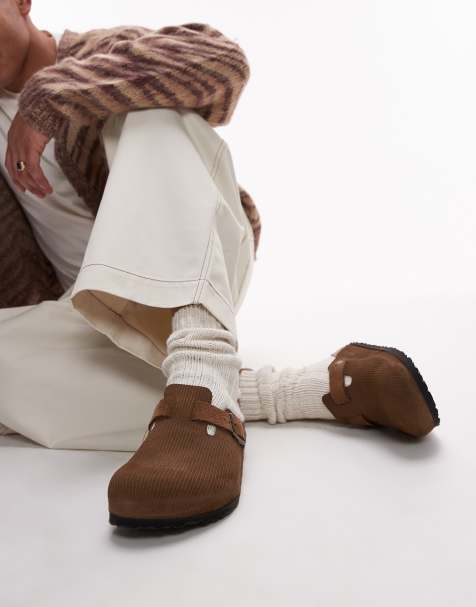 Birkenstock Unisex Boston suede embossed clogs in brown - view 1