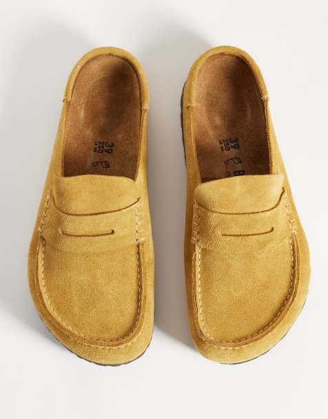 Birkenstock unisex klapki Naples zamszowe w kolorze korkowo-brązowym - view 1