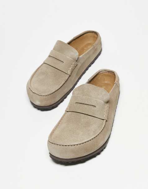 Birkenstock - Unisex - Naples - Gråbrune clogs i ruskind - view 1