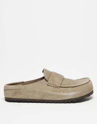 Birkenstock - Unisex - Naples - Wildleder-Loafer in Taupe mit Wickeldesign-Neutral