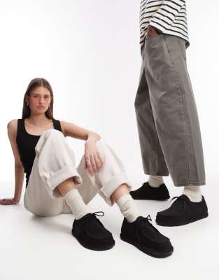 Utti - Chaussures à lacets unisexes en daim - Noir 43