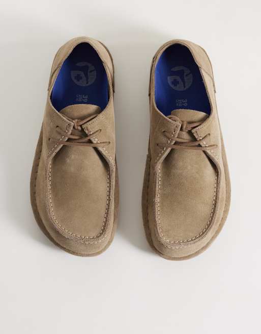Birkenstock Utti Lace regular fit suede shoes in grey taupe, 2 of 4