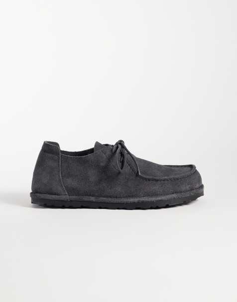 Birkenstock Utti snøresko i ruskind i kulgrå - view 1
