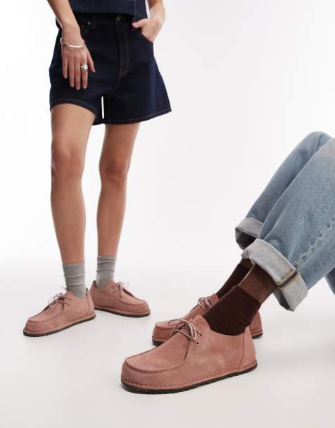 Birkenstock - Utti - Suède veterschoenen in roze klei - view 1
