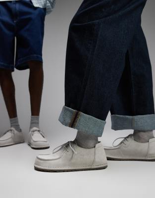 Birkenstock - Utti - Unisex-Schnürschuhe aus Wildleder in Antikweiß