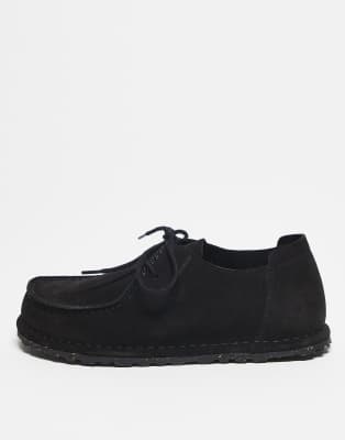 Birkenstock - Utti - Unisex-Schnürschuhe aus Wildleder in Schwarz