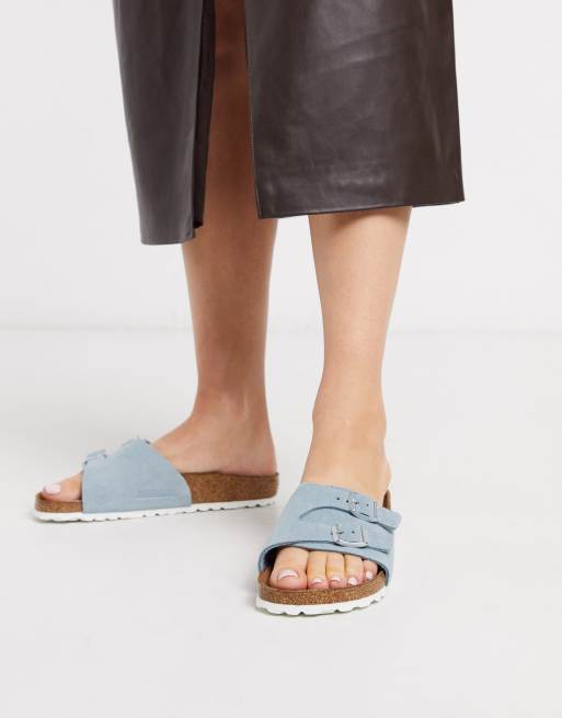 Birkenstock vaduz buckle slides in blue