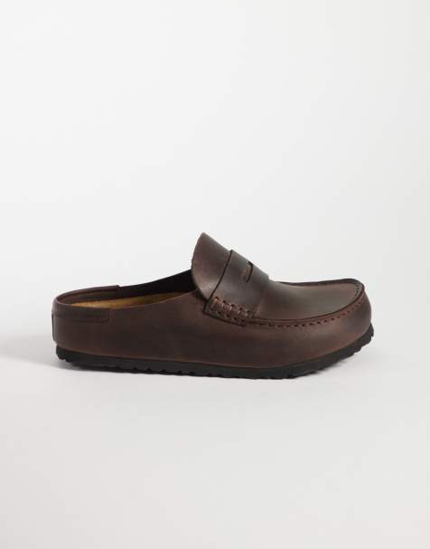Birkenstock - zuecos de piel unisex Naples en marrón habana - view 1