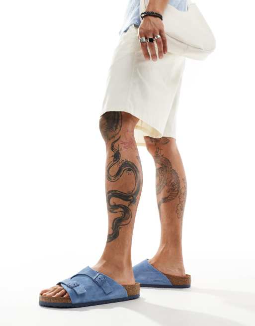 Birkenstock - Zurich - Sandalen in blauw suède, 4 van 4