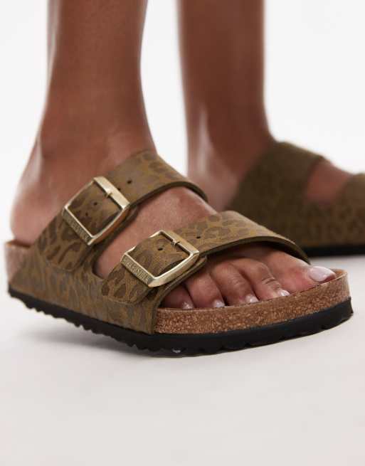 Birkenstocks Arizona animal print sandal in khaki, 3 of 4