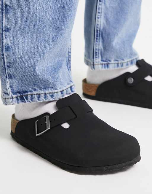 Birkenstocks – Boston – Svarta tofflor i veganvänligt material   , 2 av 4