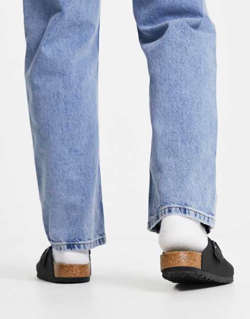 Birkenstocks – Boston – Svarta tofflor i veganvänligt material   , 3 av 4