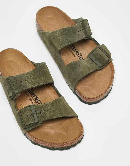 Birkenstocks Unisex Arizona suede sandal in thyme green, 2 of 3