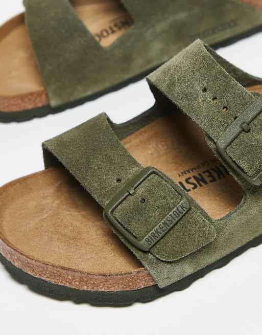 Birkenstocks Unisex Arizona suede sandal in thyme green ASOS