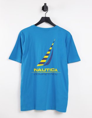 фото Бирюзовая футболка с принтом на спине nautica competition afore-голубой