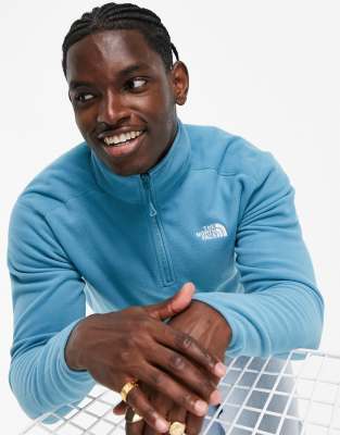 Джемперы и кардиганы  Asos Бирюзовый флисовый топ с молнией 1/4 The North Face 100 Glacier-Голубой