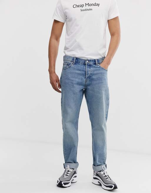 Blå Barrel jeans i løs pasform fra Weekday