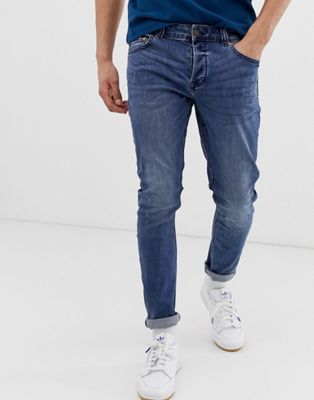 Blå jeans med smal pasform fra Only & Sons