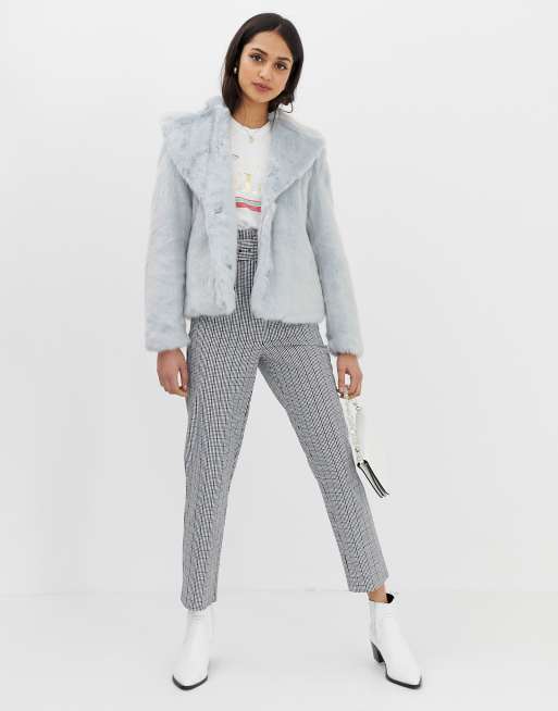  Blå kort jakke med imiteret pels fra Miss Selfridge, 4 af 4