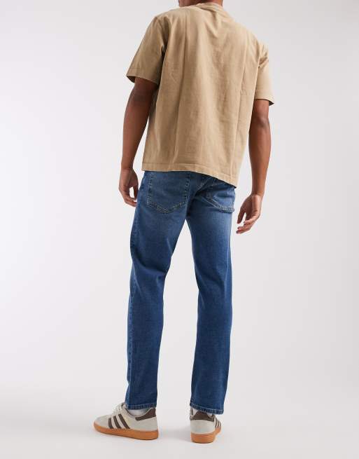 Blå medium forvaskede slimfit-jeans fra ASOS DESIGN, 2 af 5