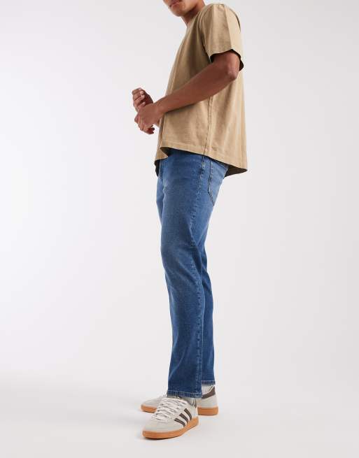 Blå medium forvaskede slimfit-jeans fra ASOS DESIGN, 3 af 5