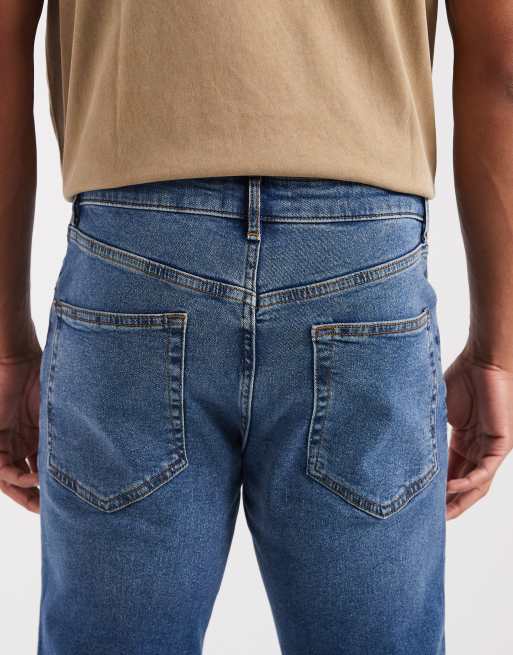 Blå medium forvaskede slimfit-jeans fra ASOS DESIGN, 4 af 5