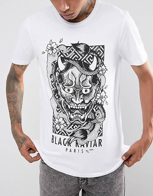 dyb forbruger maske Black Kaviar T-Shirt In White With Monster Print | ASOS