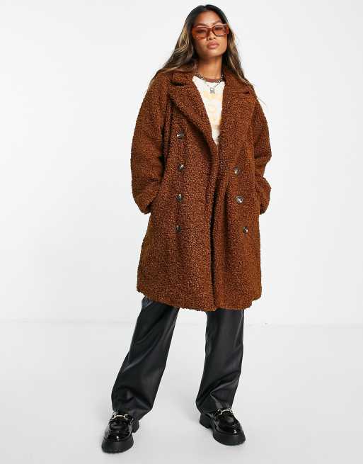 Blank NYC – Brun skepparkavaj i teddy