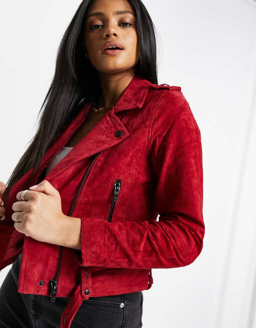 blank nyc suede jacket red