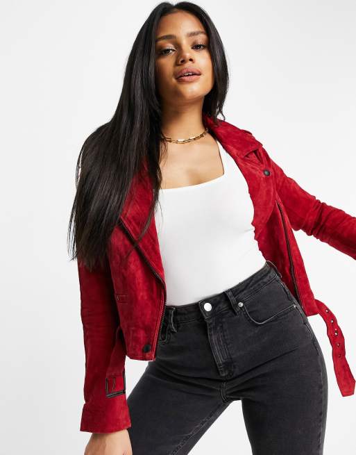 Blank nyc 2024 red suede jacket