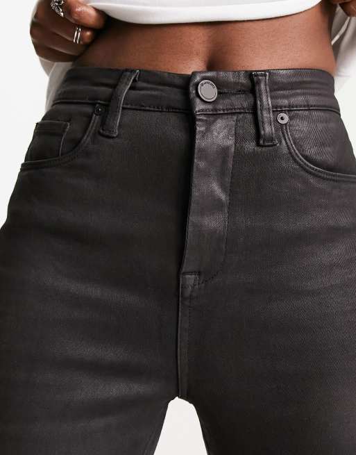 Blank NYC coated straight leg jean in black
