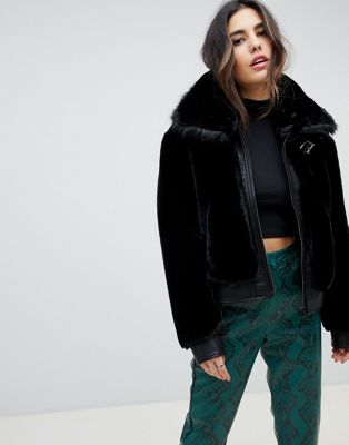 Blank NYC faux fur boxy jacket | ASOS