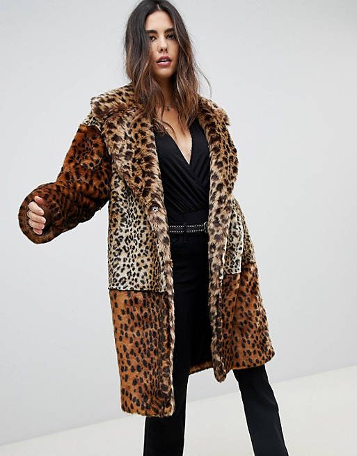 Blank Nyc Faux Fur Leopard Print Coat, Faux Fur Coat Nyc