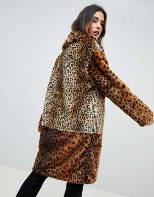 blank nyc faux fur leopard print coat