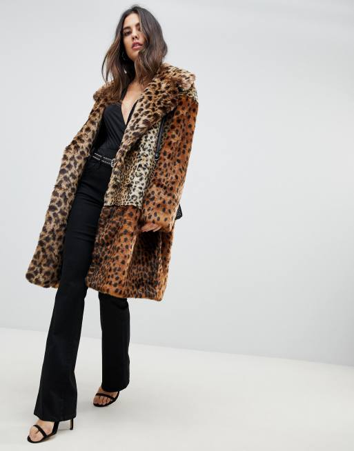 Blank nyc faux shop fur leopard print coat