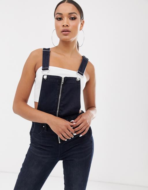 Blank NYC slim leg zip front overall