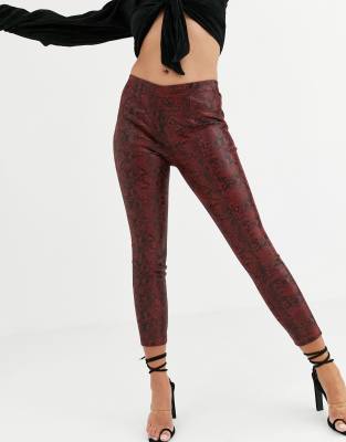 faux leather skinny jeans