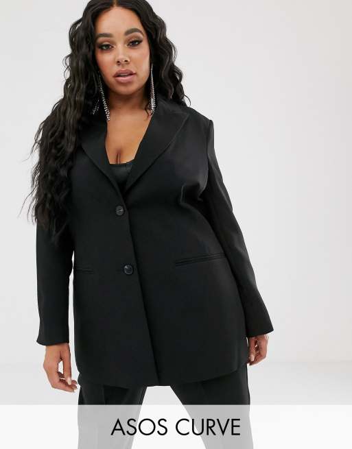 ASOS DESIGN – Curve – Sort pop-jakkesæt, 2 af 3