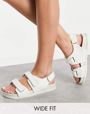 Бледно-зеленые сандалии в спортивном стиле для широкой стопы ASOS DESIGN Wide Fit Factually-Зеленый цвет