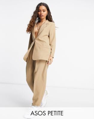 фото Блейзер от костюма цвета мокко asos design petite-коричневый asos petite