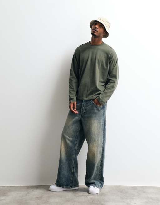 BLEND 100% cotton regular fit long sleeve regular fit t-shirt in dark green, 2 of 5