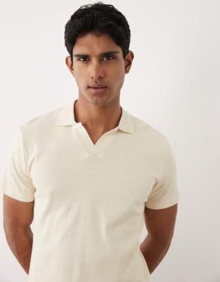 Blend 100% Cotton Regular Fit Revere Collar Knit Polo In Multi