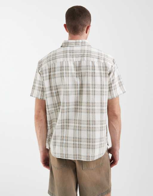 BLEND 100% cotton regular fit shirt in beige check, 5 of 5