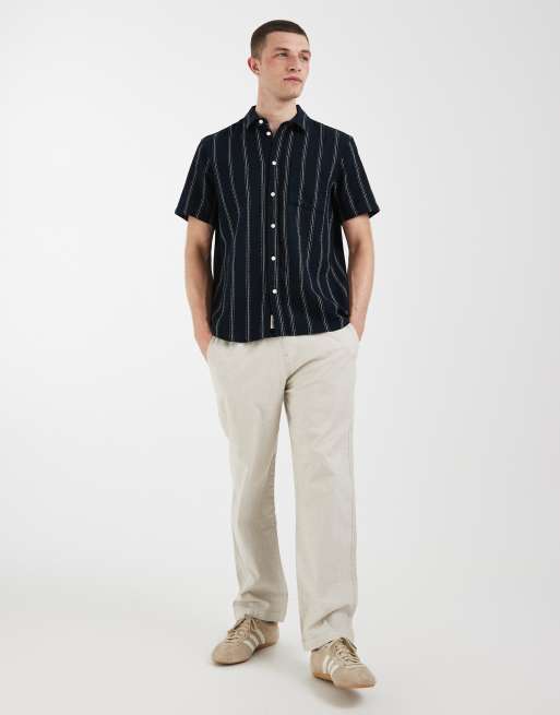 BLEND 100% cotton regular fit shirt in navy stripe, 2 of 5